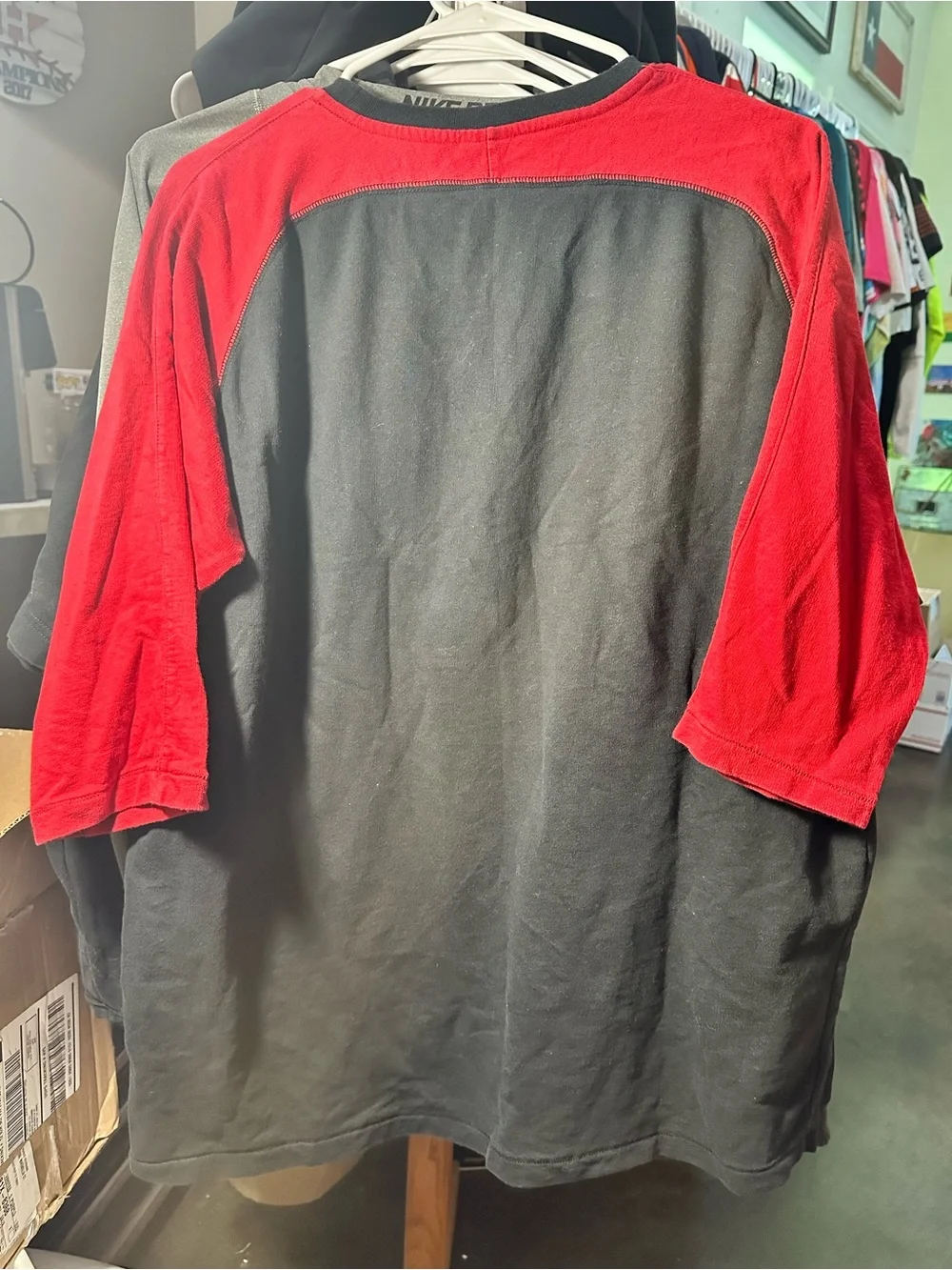 Air Jordan 23 True 3/4 Sleeve Raglan Baseball Tee Black/Gym Red